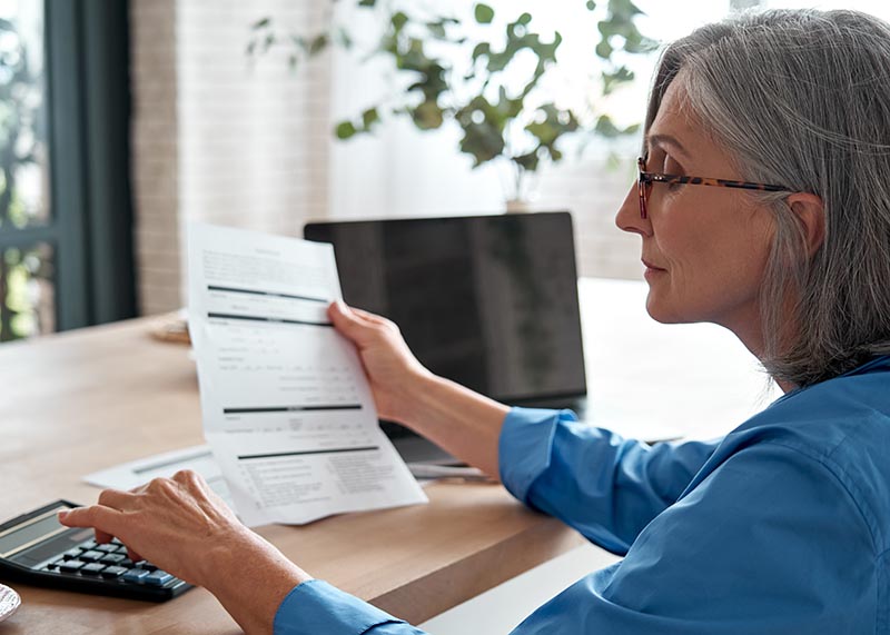 Woman budgeting